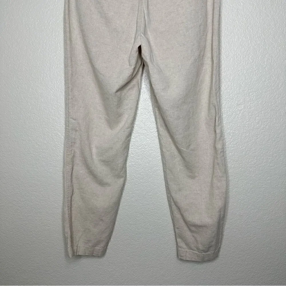 NWOT Zara Linen Blend Cream Pull On Women’s Pants, Sz Medium